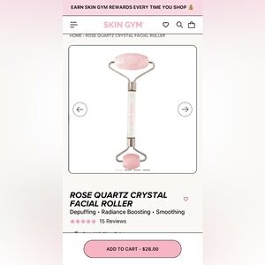 Skin Gym Rose Quartz Crystal Facial Roller - Pink